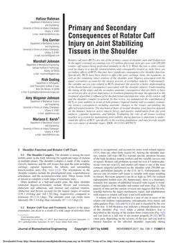 Primary and Secondary Consequences of Rotator Cuff