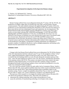 Experimental Investigation of Silvering in Late Roman Coinage