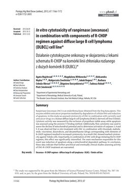 In Vitrocytotoxicity of Ranpirnase (Onconase)