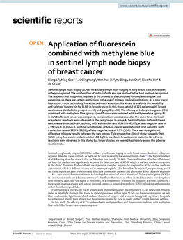 Application of Fluorescein Combined with Methylene Blue in Sentinel