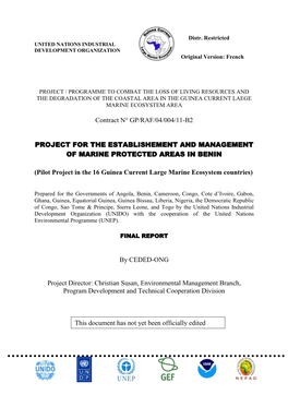 Project for the Establishment and Management of Marine Protected