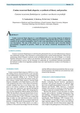 Canine Recurrent Flank Alopecia: a Synthesis of Theory and Practice