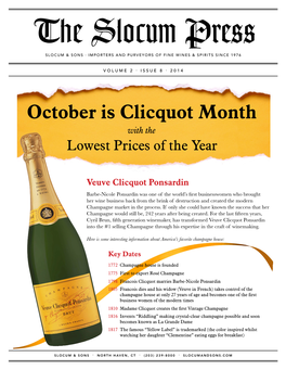 October Is Clicquot Month with the Lowest Prices of the Year