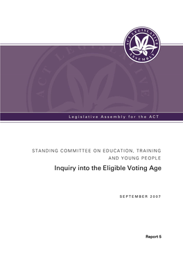 Inquiry Into the Eligible Voting Age