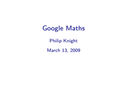Google Maths
