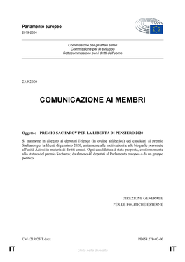 It It Comunicazione Ai Membri