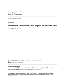 A Conductor's Guide to the Da Vinci Requiem by Cecilia Mcdowall