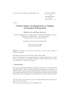 Critical Values of Singularities at Infinity of Complex Polynomials