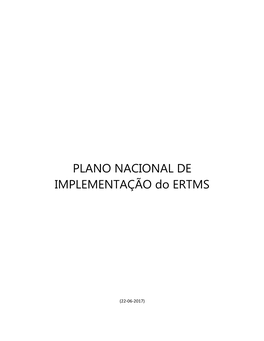 PLANO NACIONAL DE IMPLEMENTAÇÃO Do ERTMS