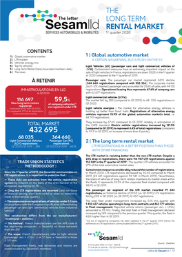 The Long Term Rental Market Q1 2020/Q1 2019 : -28% Q1 2020/Q1 2019 : -34,1% LTR REGISTRATIONS in a BETTER POSITION THAN THOSE with OTHER FINANCING