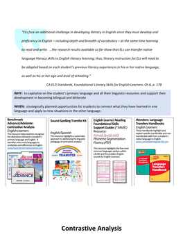 Contrastive Analysis