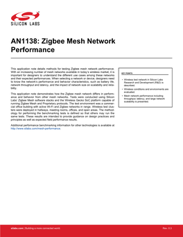 Zigbee Mesh Network Performance