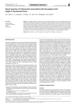 Novel Species of Calonectria Associated with Eucalyptus Leaf Blight in Southeast China