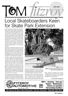 Local Skateboarders Keen for Skate Park Extension