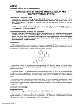 VIOXX® (Rofecoxib Tablets and Oral Suspension)