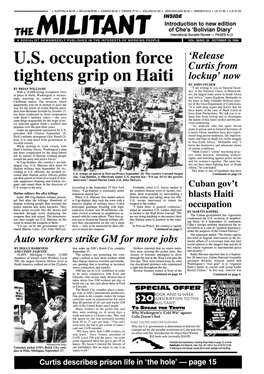 U.S. Occupation Force Tightens Grip on Haiti