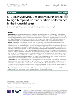 QTL Analysis Reveals Genomic Variants Linked to High-Temperature