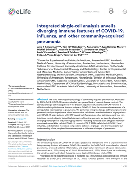 Integrated Single-Cell Analysis Unveils Diverging Immune Features Of