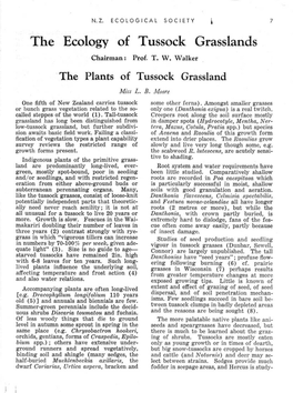 The Ecology of Tussock Grasslands