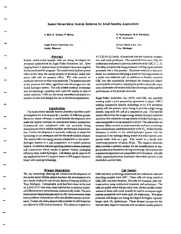 Sealed Nickel-Metal Hydride Batteries for Small Satellite Applications