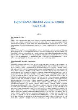 EUROPEAN ATHLETICS 2016-17 Results Issue N.18
