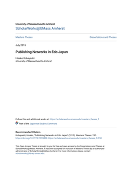 Publishing Networks in Edo Japan