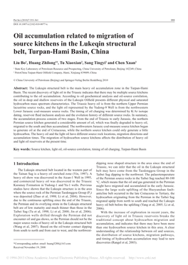 Oil Accumulation Related to Migration of Source Kitchens in the Lukeqin Structural Belt, Turpan-Hami Basin, China