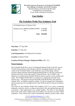Case Studies the Yorkshire Wolds Way Sculpture Trail