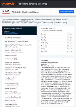 148 Bus Time Schedule & Line Route