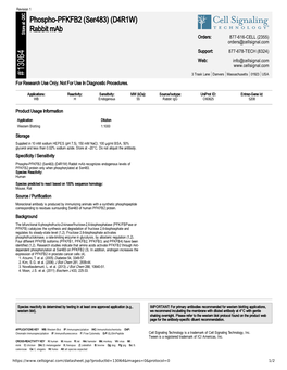 13064 Phospho-PFKFB2 (Ser483) (D4R1W) Rabbit Mab