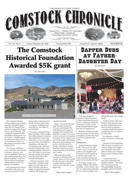 The Comstock Historical Foundation Awarded $5K Grant