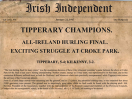 1916 GAA Hurling Final Match Report