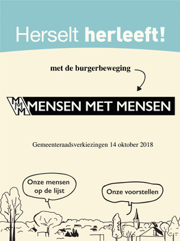 Brochure Goed Bij: Het Is De Laatste Verkiezingsfolder Die Je Van MENSEN MET MENSEN in De Bus Krijgt