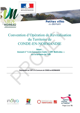 Convention D'opération De Revitalisation Du Territoire De