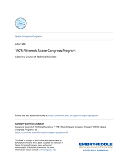 1978 Fifteenth Space Congress Program