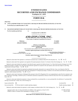 AMAZON.COM, INC. (Exact Name of Registrant As Specified in Its Charter)