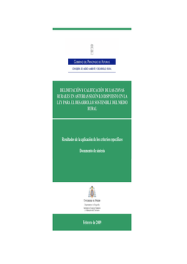 Delimitación Y Calificación De Las Zonas Rurales En Asturias Según Lo Dispuesto En La Ley Para El Desarrollo Sostenible Del Medio Rural