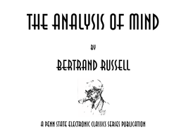 The Analysis of Mind