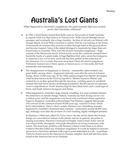 Australia's Lost Giants