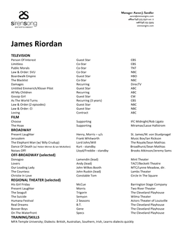 James Riordan RESUME