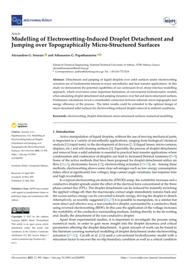 Modelling of Electrowetting-Induced Droplet Detachment and Jumping Over Topographically Micro-Structured Surfaces