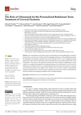 The Role of Ultrasound for the Personalized Botulinum Toxin Treatment of Cervical Dystonia