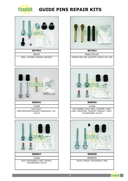 Guide Pins Repair Kits