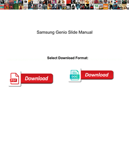 Samsung Genio Slide Manual