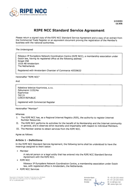 RIPE NCC Ripe NETWORK COORDINATION CENTRE