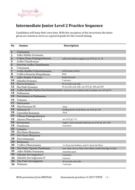 Intermediate Junior Level 2 Practice Sequence