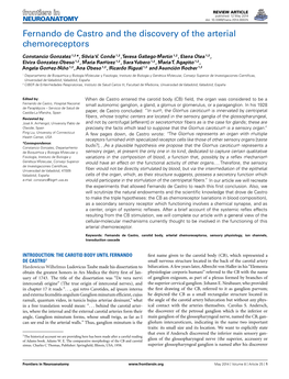 Fernando De Castro and the Discovery of the Arterial Chemoreceptors