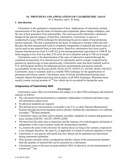 Calorimetry Has Been Routinely Used at US and European Facilities For