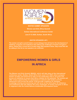 Empowering Women & Girls in Africa