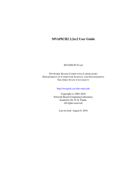 MVAPICH2 2.2Rc2 User Guide